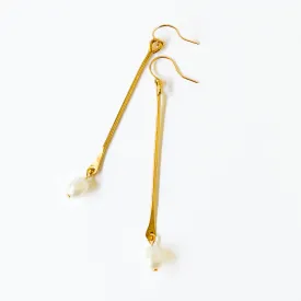 Freshwater Pearl Stick Earrings, Minimalist Pearl Earrings - WS