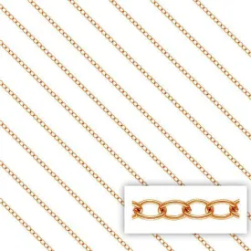 14K Rose Gold Filled 1.7mm Cable Chain  (12 Inches)