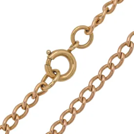 26.5" Antique 9ct Gold Curb Chain, 17.2g