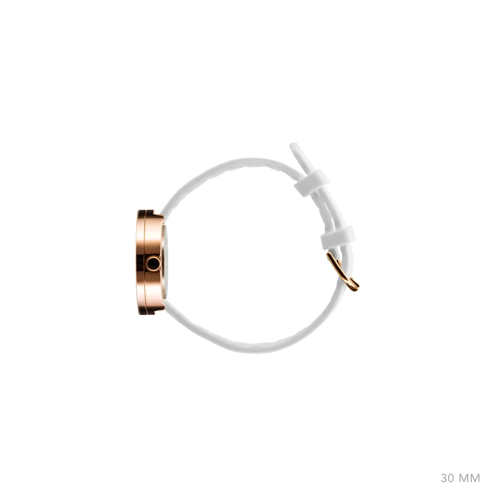 30mm White / Polished Rose Gold