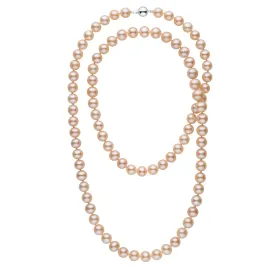 35-inch 8.5-9.0 mm AA  Pink to Peach Freshwater Pearl Necklace