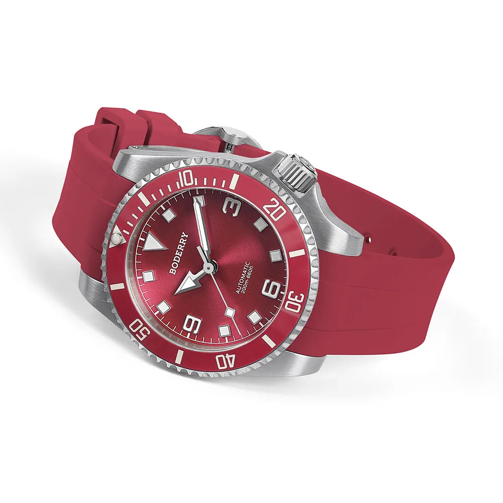 ADMIRAL 3-Hand No-Date - 200M Waterproof Titanium Automatic Diver Watch | Coral Red(Ceramic Bezel)