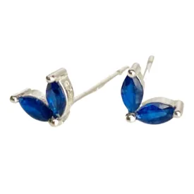 Aker Sapphire Silver Stud Earrings