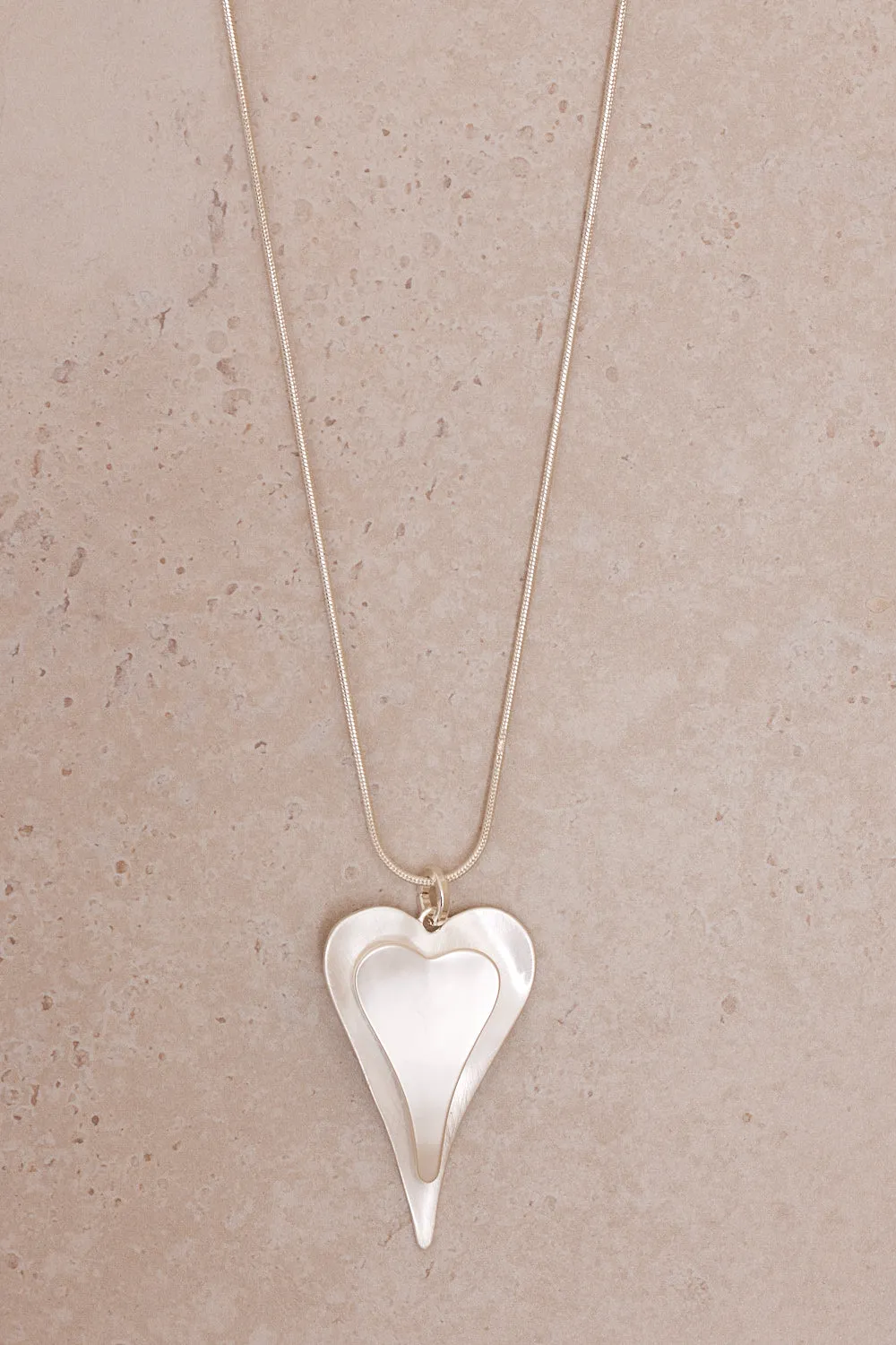 Amore Heart Necklace - Silver