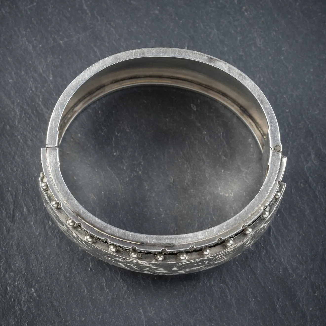 Antique Victorian Sterling Silver Bangle Circa 1880