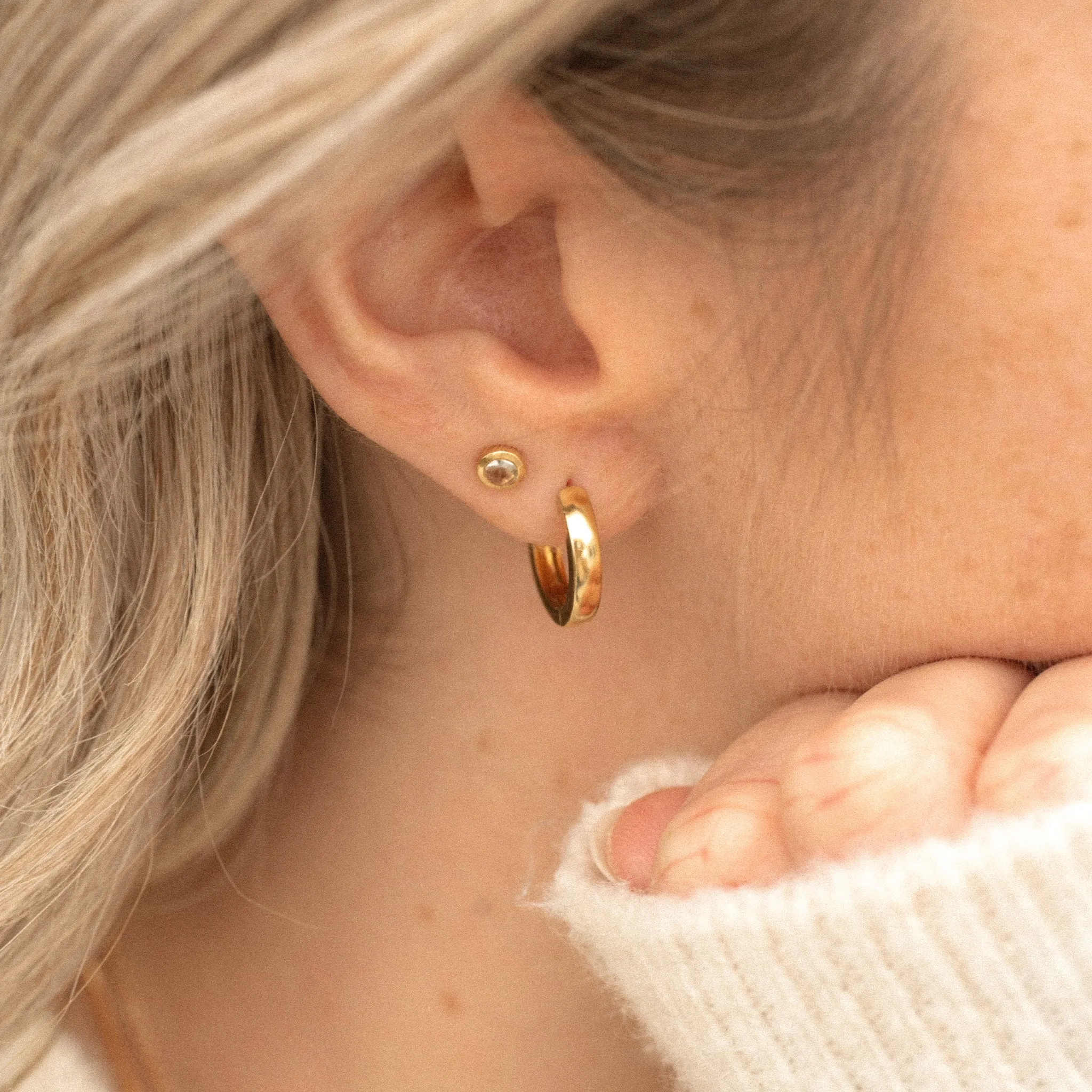 April Quartz Birthstone Stud Earrings