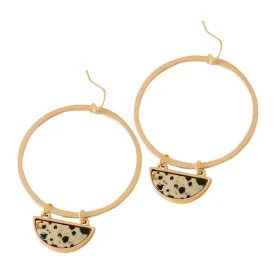 Avenue Zoe Stone Dangle Hoop Earrings