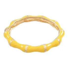 Bamboo Enamel Hinged Bracelet | Yellow