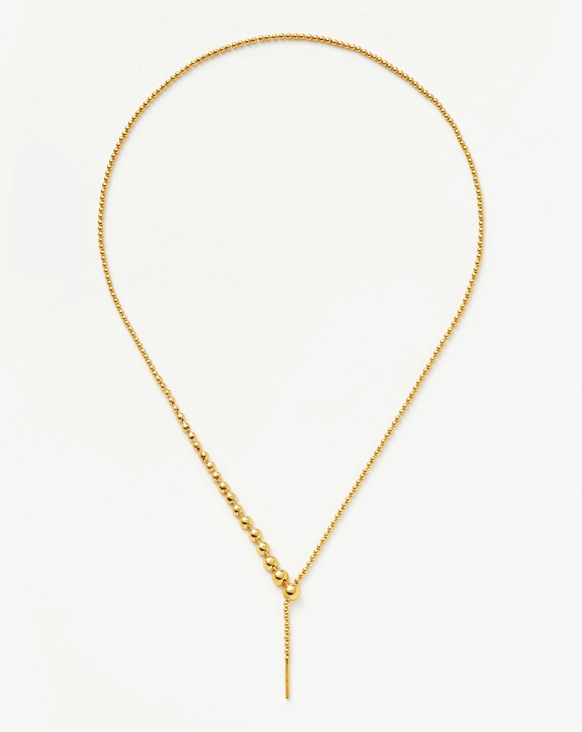 Beaded Stone Slider Lariat Necklace | 18k Gold Vermeil/Cubic Zirconia