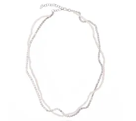 Bollywood Clear & Pearls Necklace