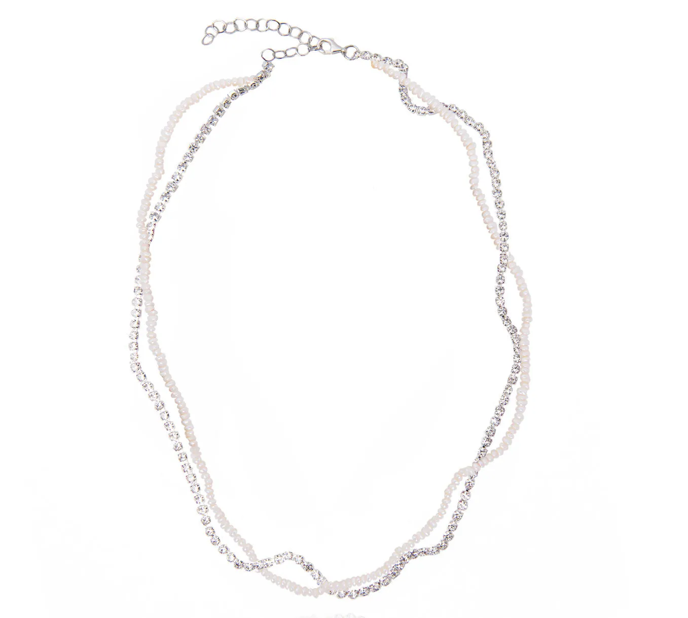 Bollywood Clear & Pearls Necklace