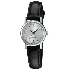 Casio LTP-1095E-7ADF Black Leather Strap Watch for Women