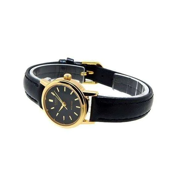 Casio LTP-1095Q-1AD Black Leather Strap Watch for Women