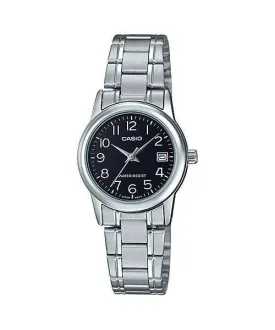 Casio LTP-V002D-1B Silver Stainless Steel Strap Watch for Women