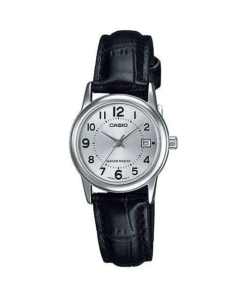 Casio LTP-V002L-7B Black Leather Strap Watch for Women