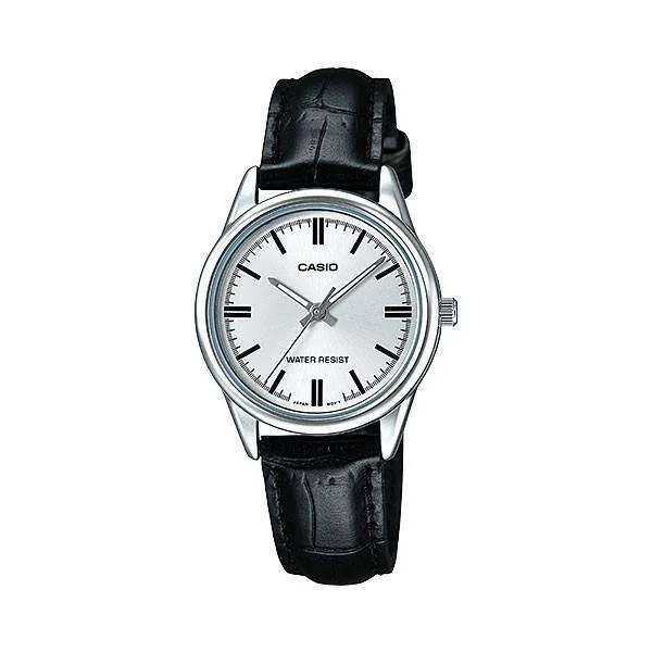 Casio LTP-V005L-7A Black Leather Strap Watch for Women