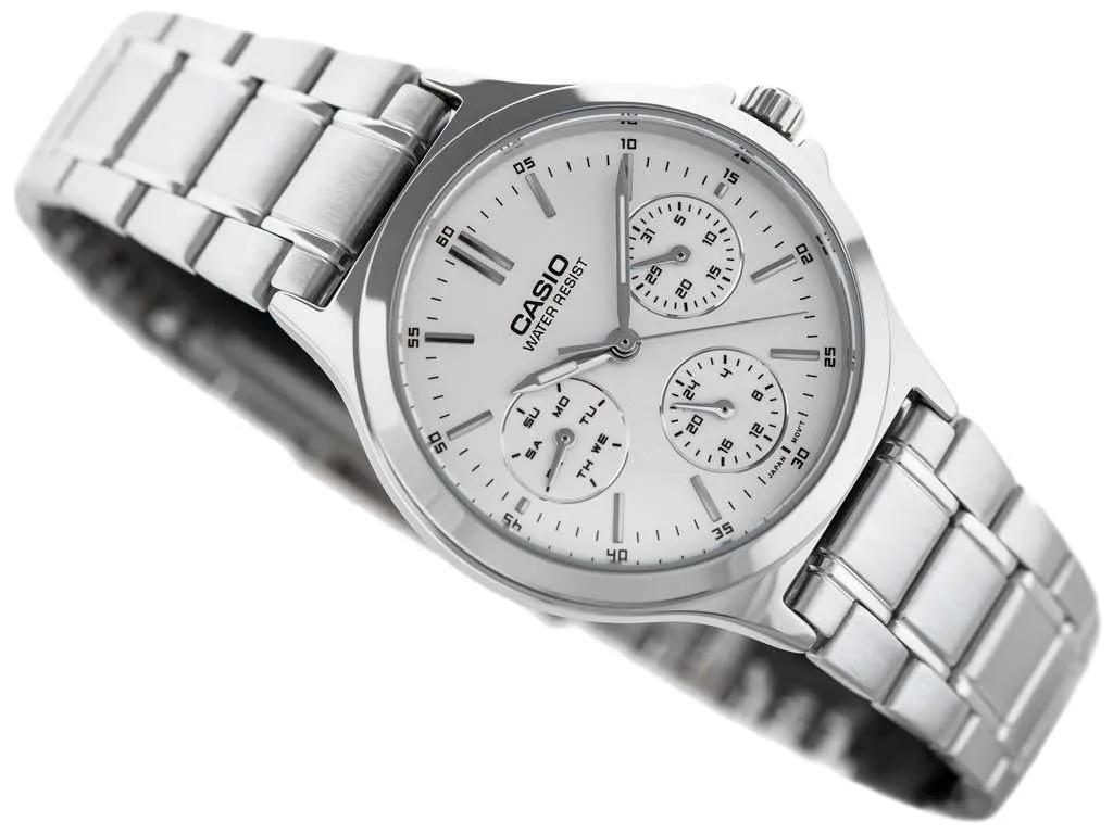 Casio LTP-V300D-7A Silver Stainless Steel Strap Watch for Women