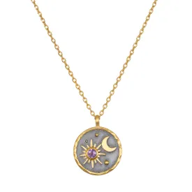 Celestial Birthstone Necklace - February