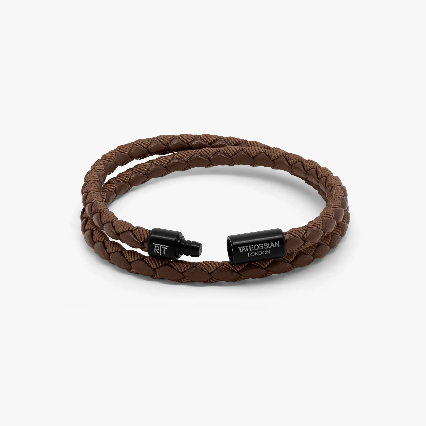 Chelsea Leather Bracelet In Brown With Aluminium Clasp      