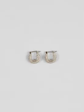 Chunky 3D Diamante Huggie Hoop Earrings