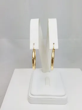 Classic 14k Yellow Gold Hollow Hoop Earrings