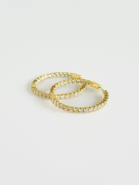 Double Vision 1.5" 3MM Eternity Hoop Earrings