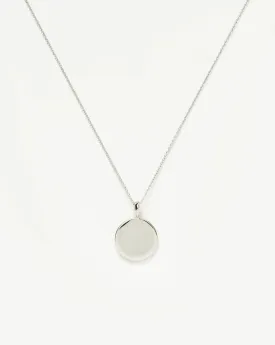 Engravable Round Necklace | Sterling Silver