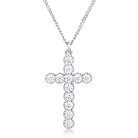 Erin Micro Beaded Gold Plated CZ Cross Pendant