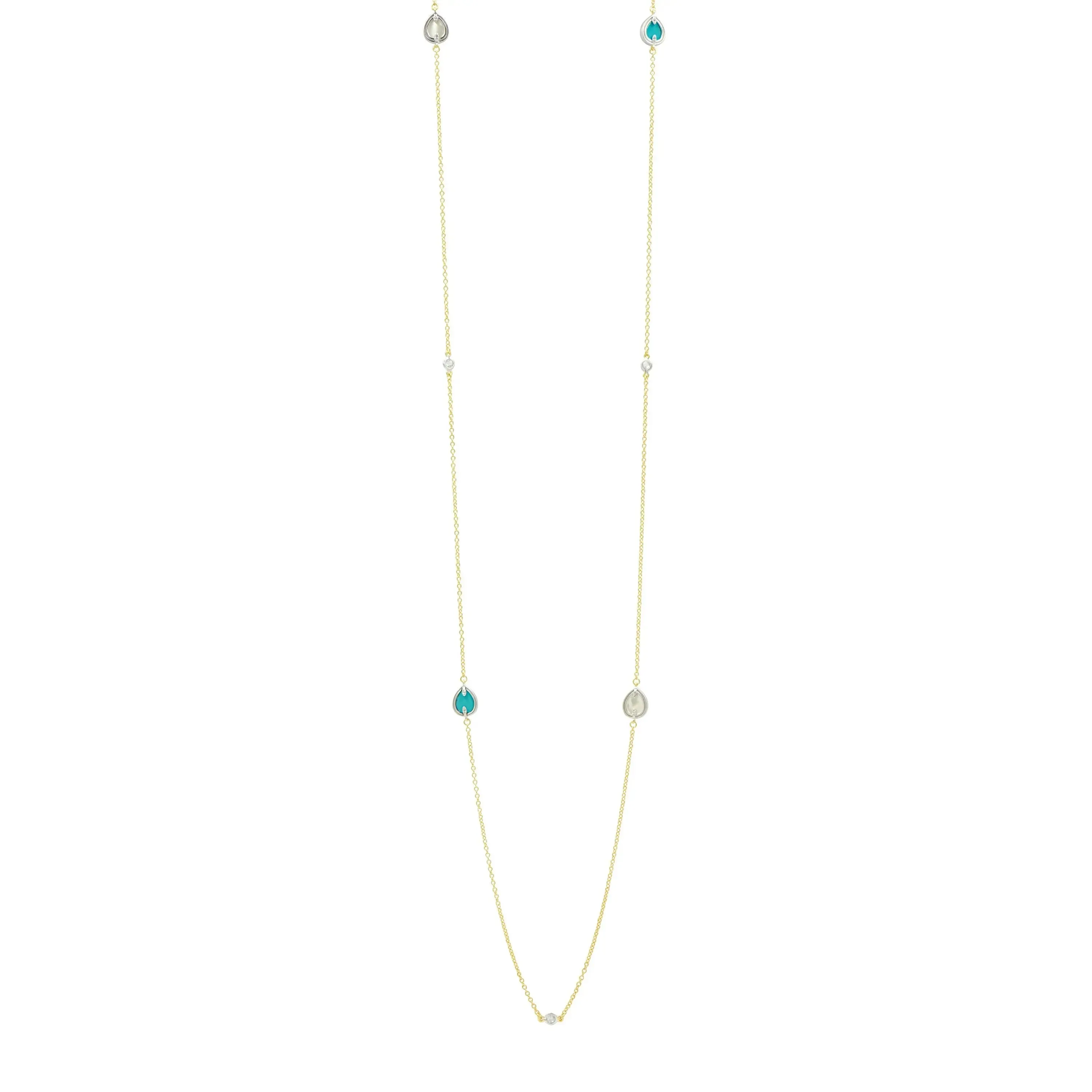 Fleur Bloom EMPIRE Turquoise Station Necklace