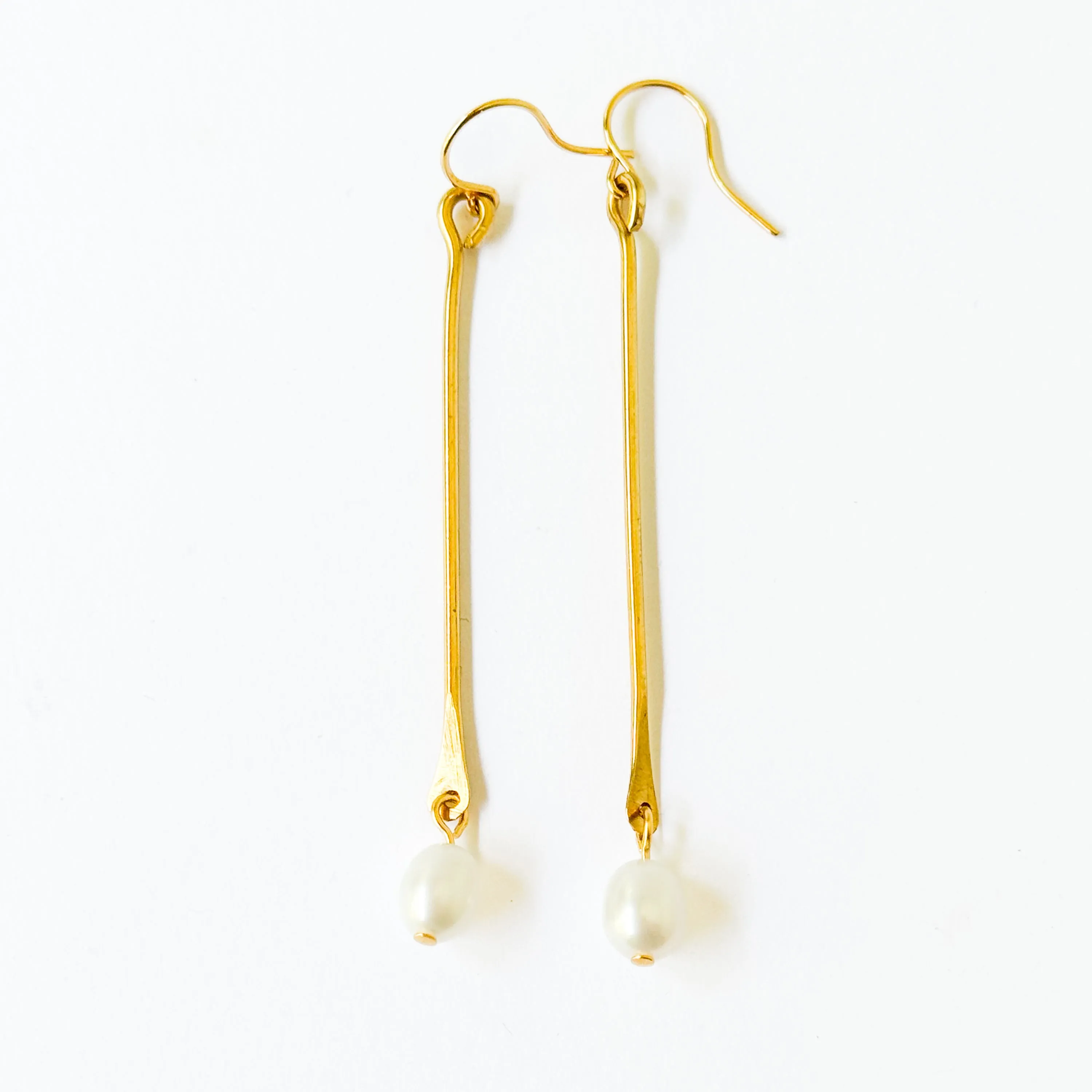 Freshwater Pearl Stick Earrings, Minimalist Pearl Earrings - WS