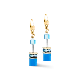 GeoCUBE® Iconic Mono Gold earrings turquoise