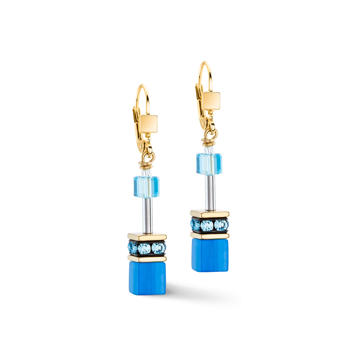 GeoCUBE® Iconic Mono Gold earrings turquoise