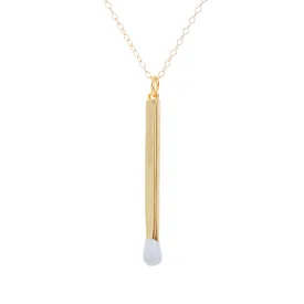 Gold Enamel Matchstick Necklace