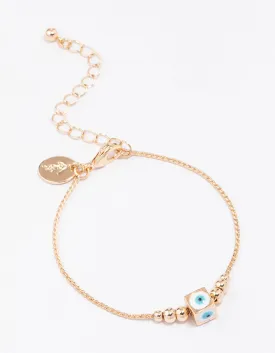 Gold Evil Eye Charm Bracelet