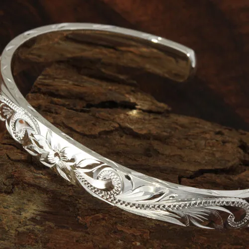 Hawaiian Jewelry Heavy Scroll Cuff Bangle