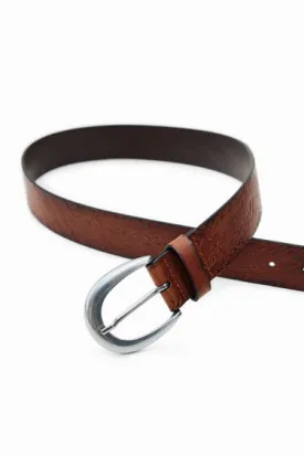 Irregular Buckle Belt - Brown