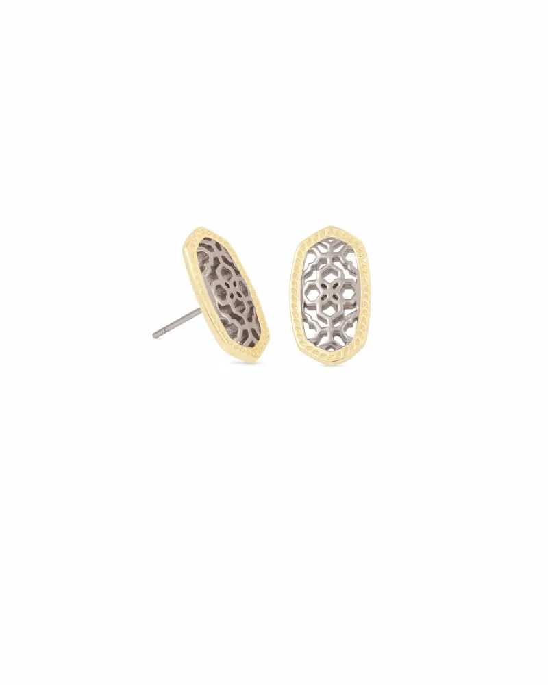 Kendra Scott Ellie Stud Earrings - Gold - Rhodium Filigree Mix