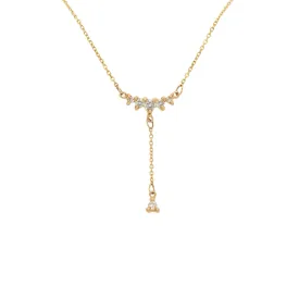 Lab Grown Brilliant Diamond Lune Drop Lariat