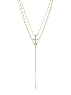 Layered Opal Lariat Necklace Set of 3