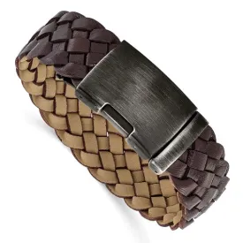 Leather and Stainless Steel Bracelet