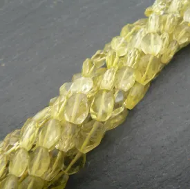 Lemon Quartz Faceted Oval Beads 15" Strand