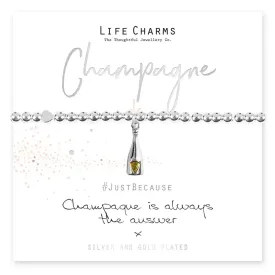 Life Charms Champagne Is Always The Answer Bracelet