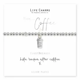 Life Charms Life Begins After Coffee Bracelet