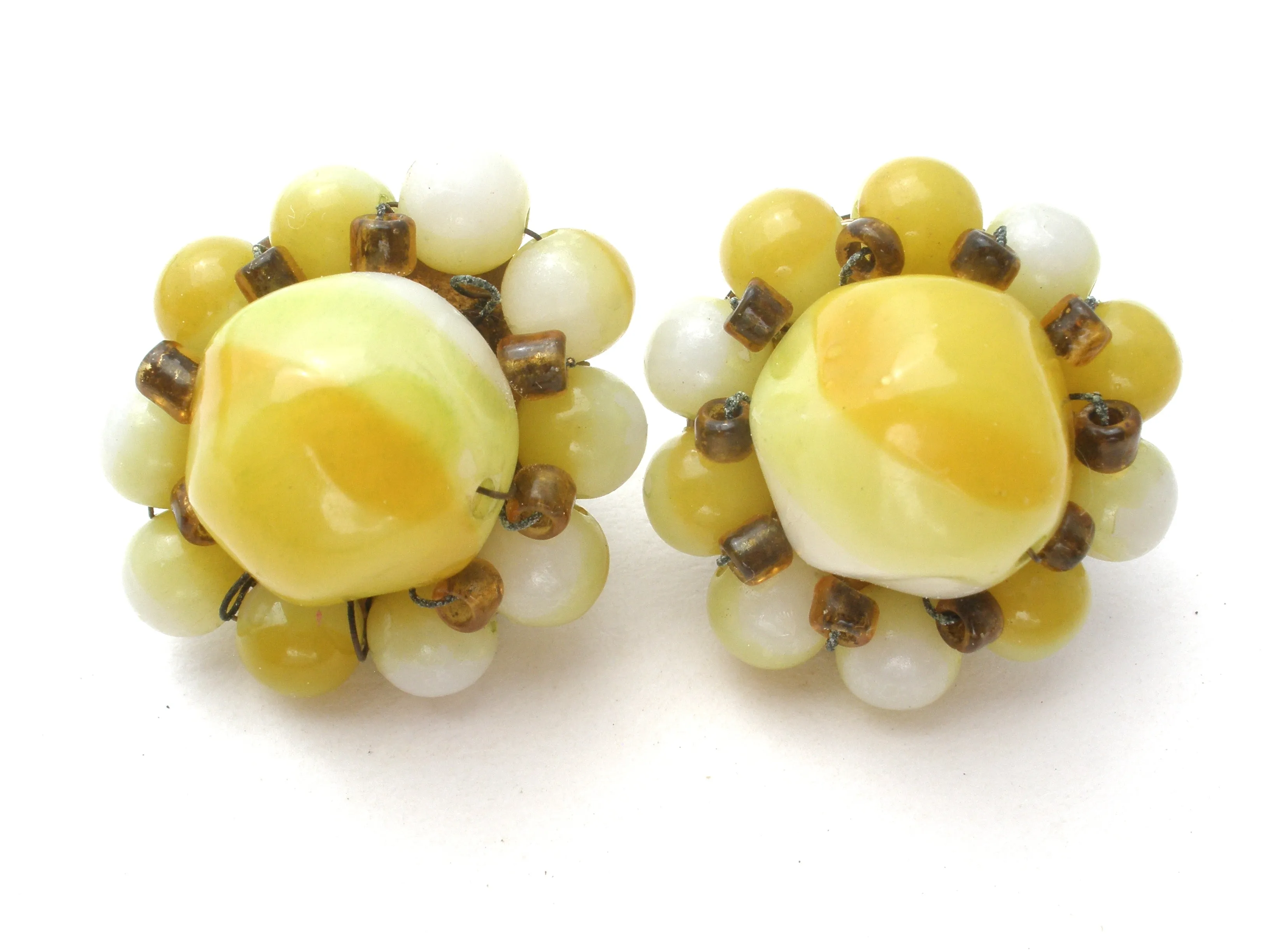 Light Green & Yellow Bead Necklace Set