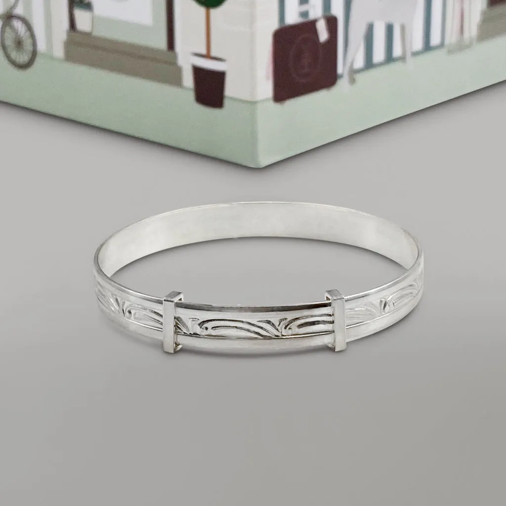 Little Treasures Traditional Silver Baby Keepsake Bangle