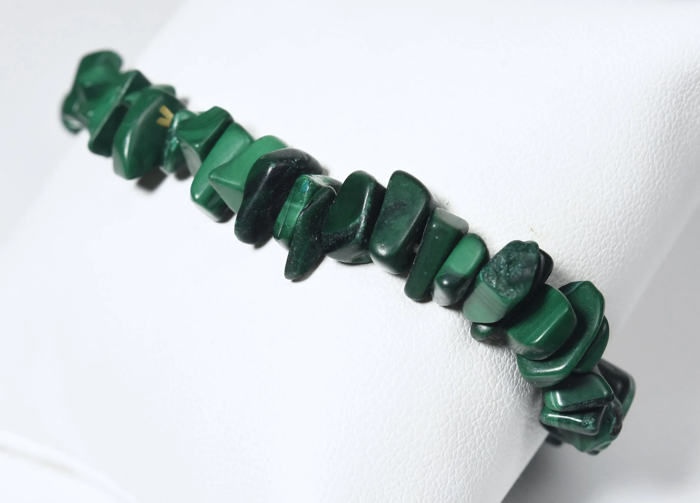 Malachite Chip Bead Stretch Bracelet