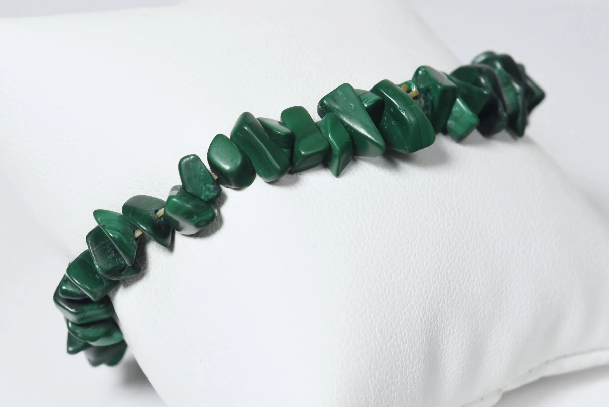 Malachite Chip Bead Stretch Bracelet