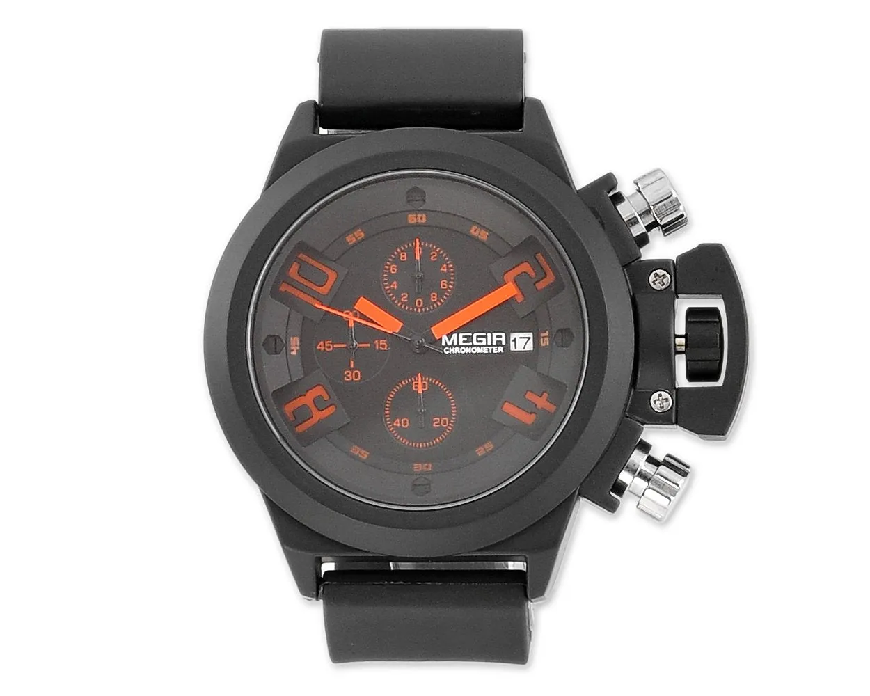 Megir Waterproof Men's Quartz Watch - Black