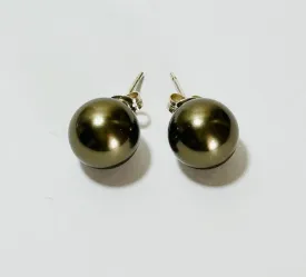 Mother of Pearl Stud Earrings, Bronze (PO24)