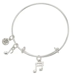 Music Notes Charm Bangle Bracelet